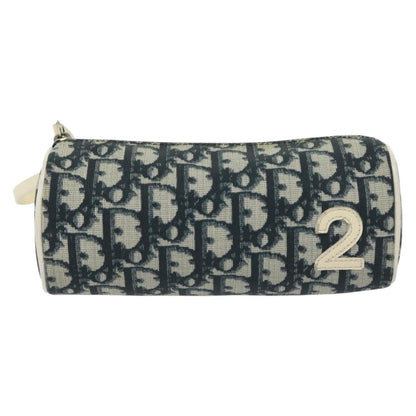 Christian Dior Vintage Trotter Pouch Canvas, NAVY, CANVAS, Clutche & pouche