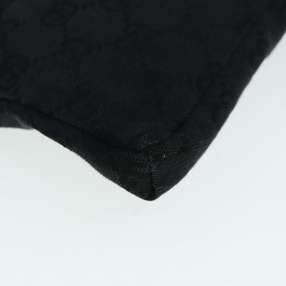 Gucci Vintage Double Belt Bag GG Canvas with Leather, BLACK, CANVAS, Clutche & pouche