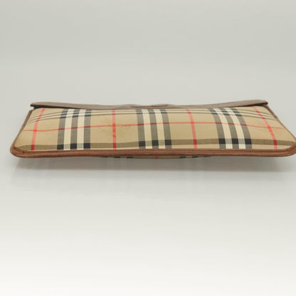 Burberry Nova check Pochette Canvas, BEIGE, CANVAS, Clutche & pouche