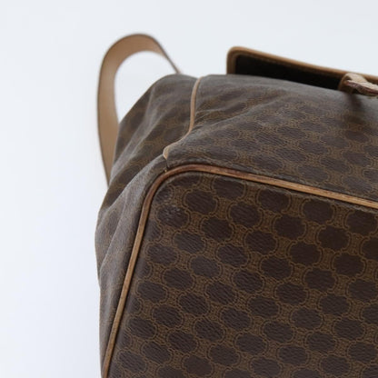 Celine Vintage Macadam Backpack Canvas and Leather, BROWN, CANVAS, Backpack