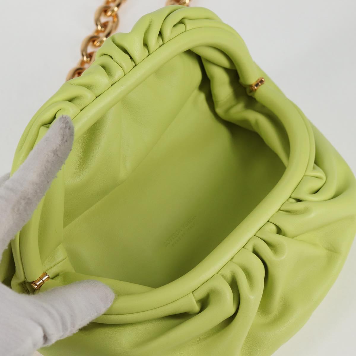 Bottega Veneta The Chain Pouch Leather, YELLOW, LEATHER, Clutche & pouche