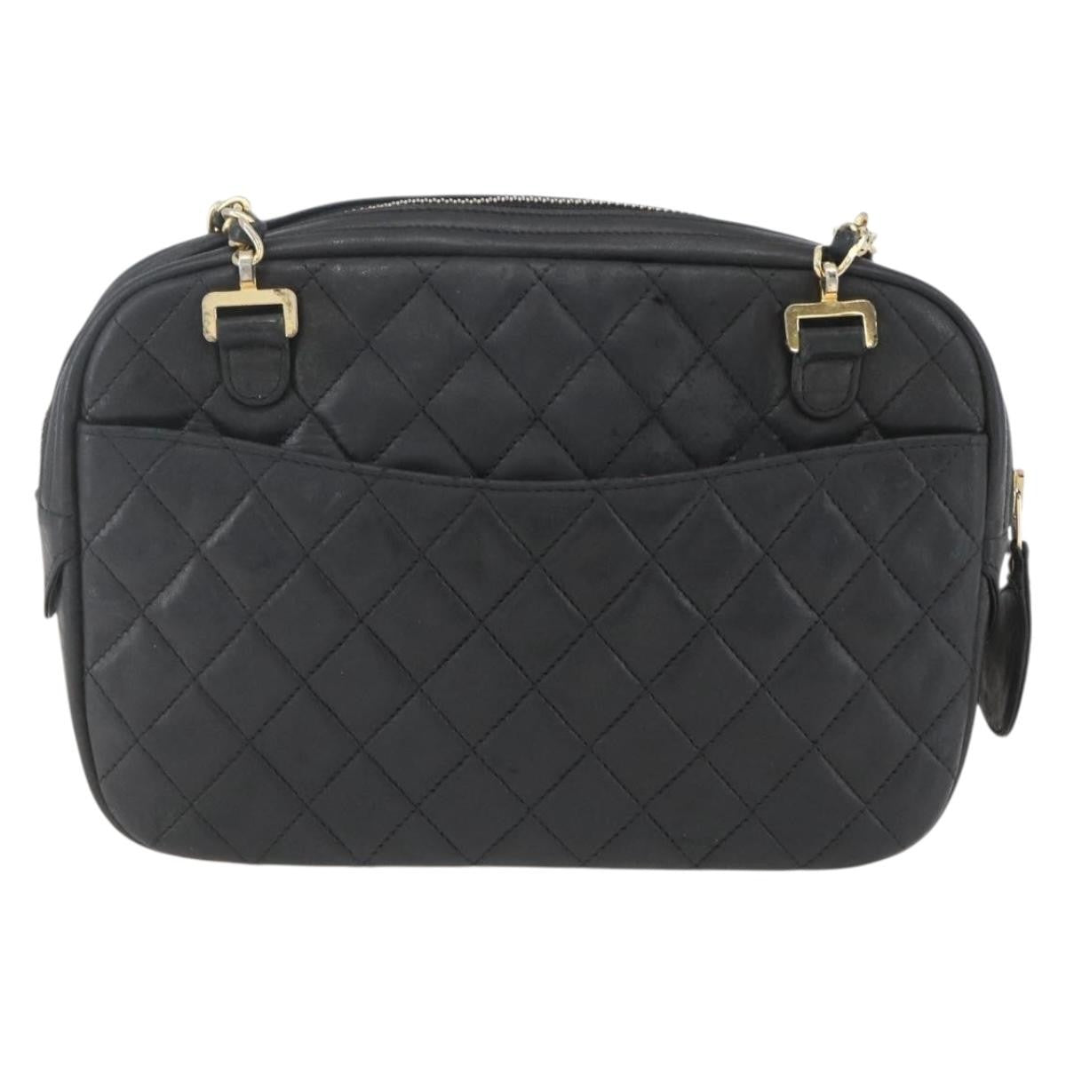Chanel Vintage Camera Bag Quilted Leather, BLACK, LEATHER, Shoulder bag