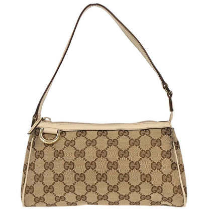 Gucci Abbey Pochette GG Coated Canvas, BEIGE, CANVAS, Clutche & pouche