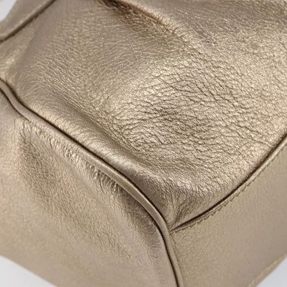 Salvatore Ferragamo Gancini Tote Leather, GOLD, LEATHER, Tote bag