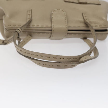 Fendi Selleria Tote Leather, BEIGE, LEATHER, Tote bag