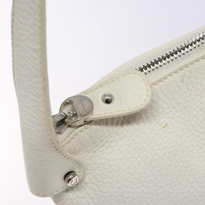 Salvatore Ferragamo Gancini Shoulder Bag Leather, WHITE, LEATHER, Shoulder bag