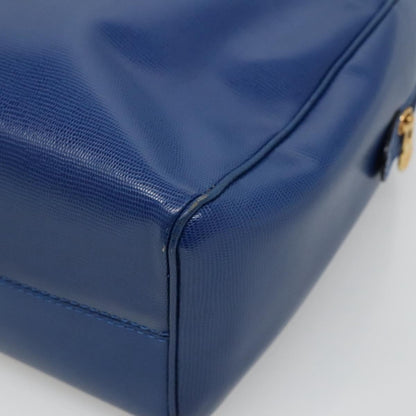 Celine Circle Logo Handbag Leather, BLUE, LEATHER, Handbag