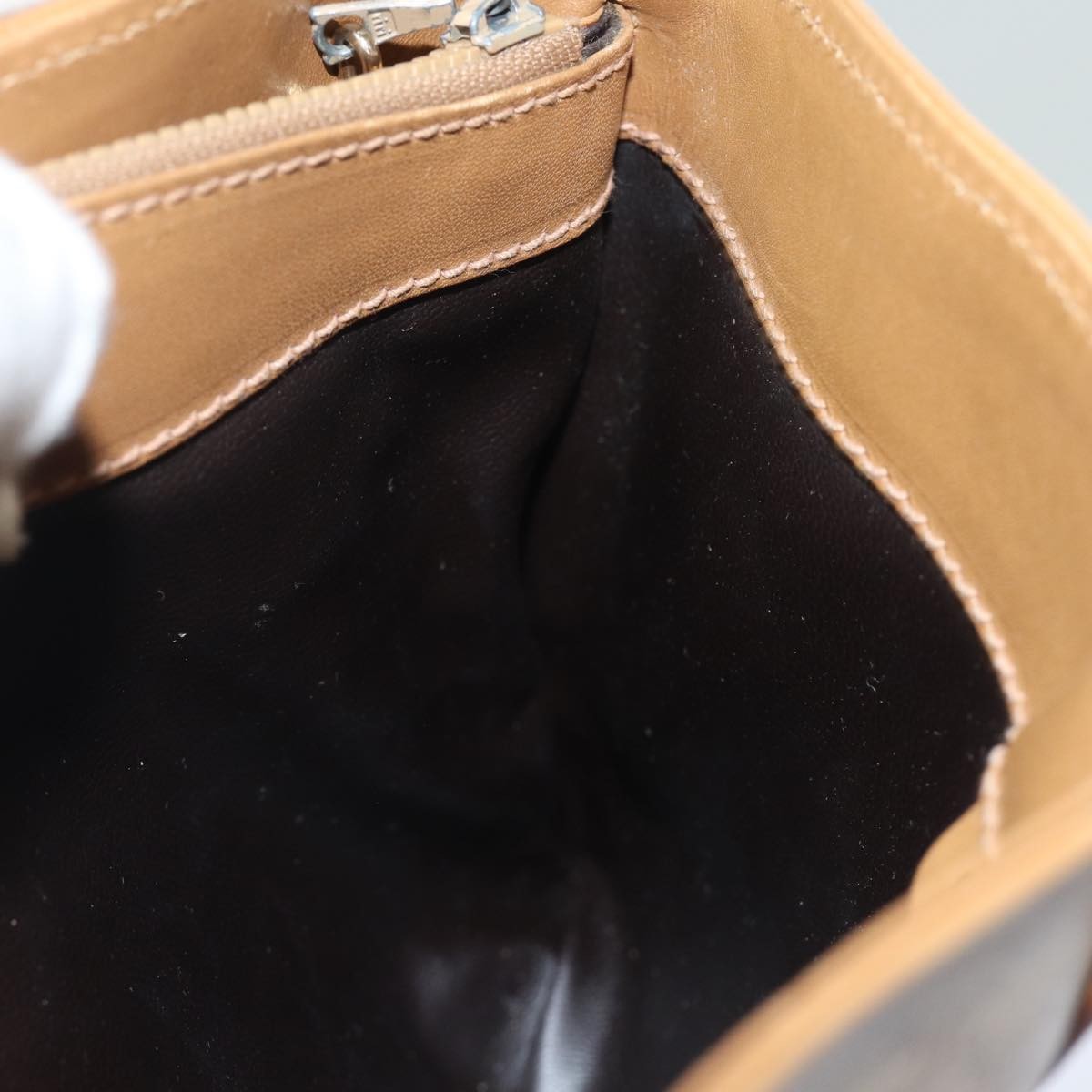 Celine Vintage Macadam Shoulder Bag Canvas and Leather, Beige, Canvas, Shoulder Bag