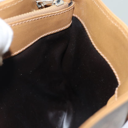 Celine Vintage Macadam Shoulder Bag Canvas and Leather, Beige, Canvas, Shoulder Bag