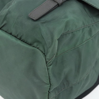 Prada Double Front Pocket Backpack Tessuto, Green, Nylon, Backpack