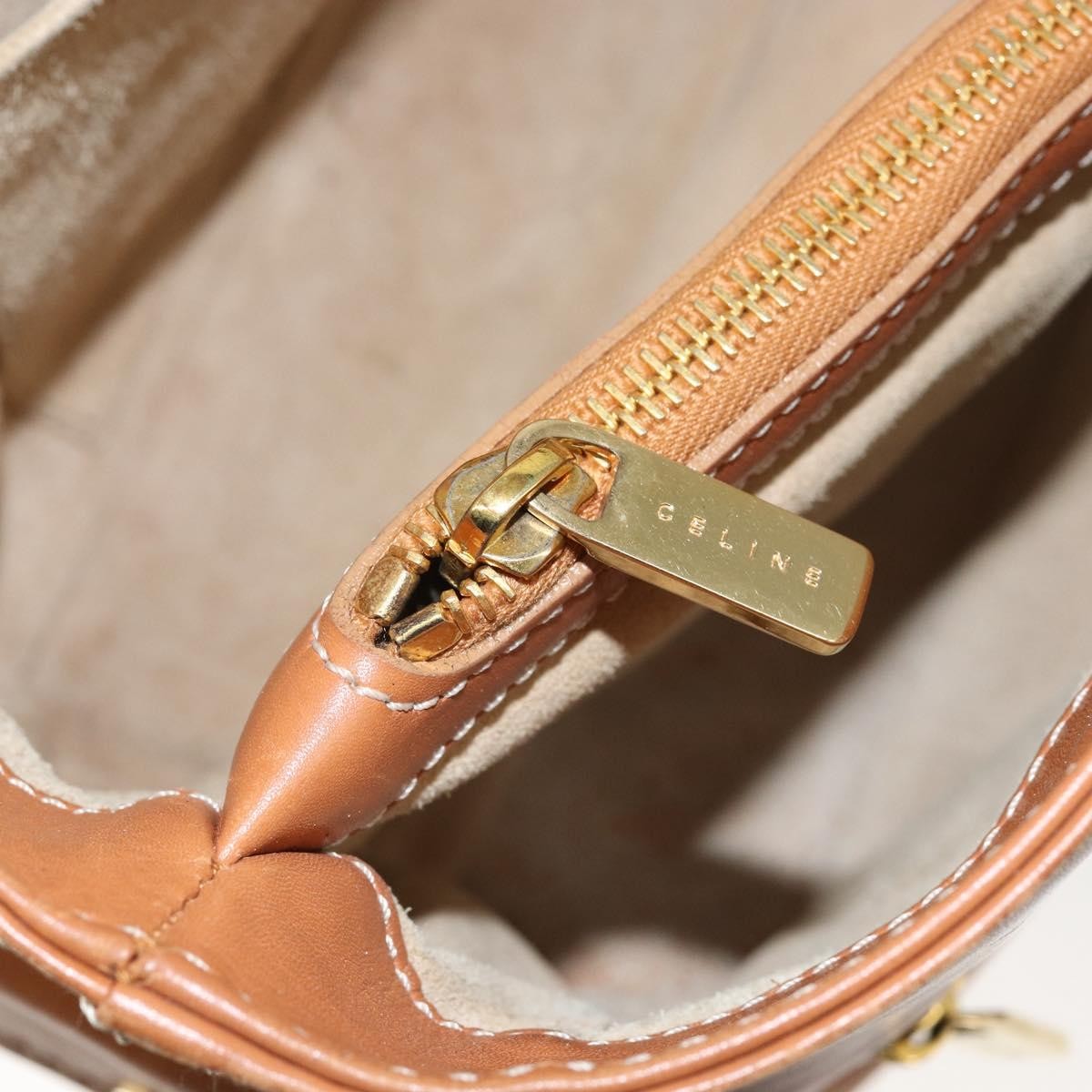 Celine Boogie Satchel Leather, BEIGE, LEATHER, Handbag