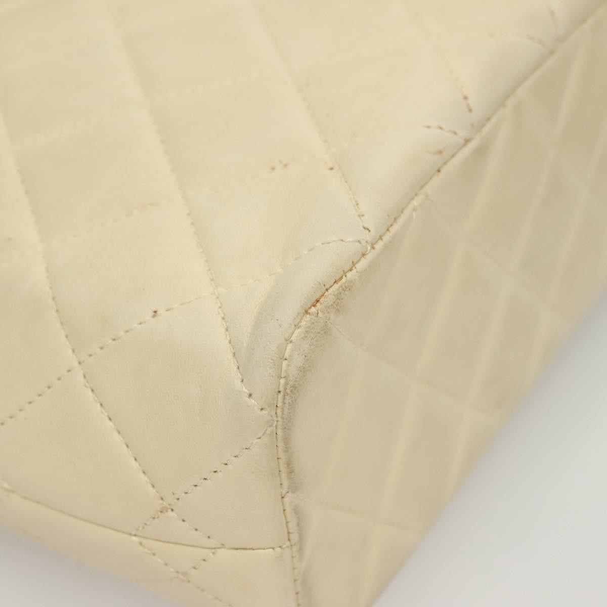 Chanel Vintage CC Front Pocket Tote Quilted Leather, BEIGE, LEATHER, Tote bag