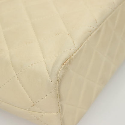 Chanel Vintage CC Front Pocket Tote Quilted Leather, BEIGE, LEATHER, Tote bag