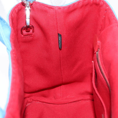 Prada Canapa Convertible Tote Canvas with Applique, BLUE, CANVAS, Tote bag