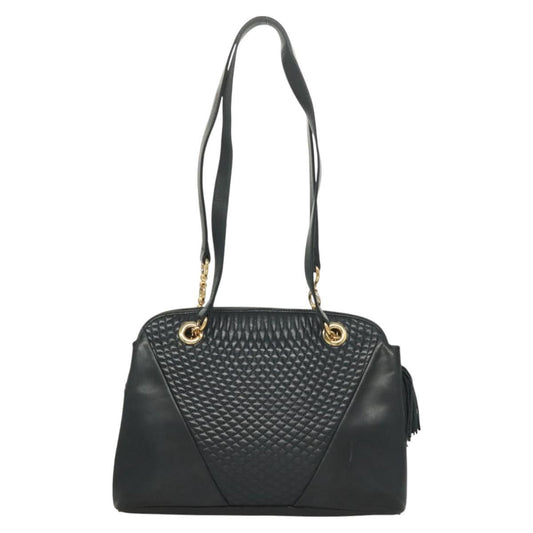 Bally Vintage Shoulder Bag Quilted leather, Black, Leather, Handbag