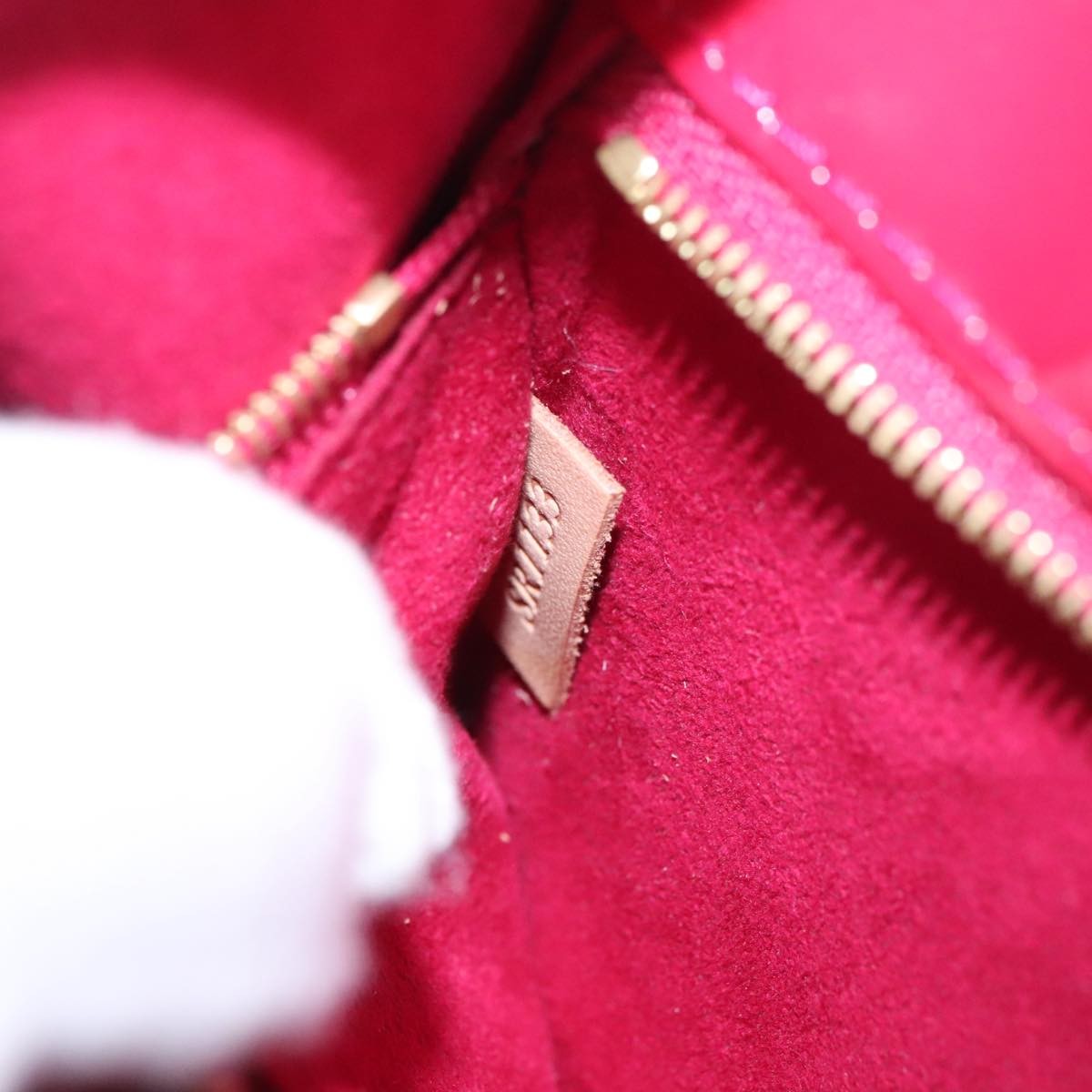 Louis Vuitton Monceau Handbag Vernis, Red, Patent Leather, Handbag