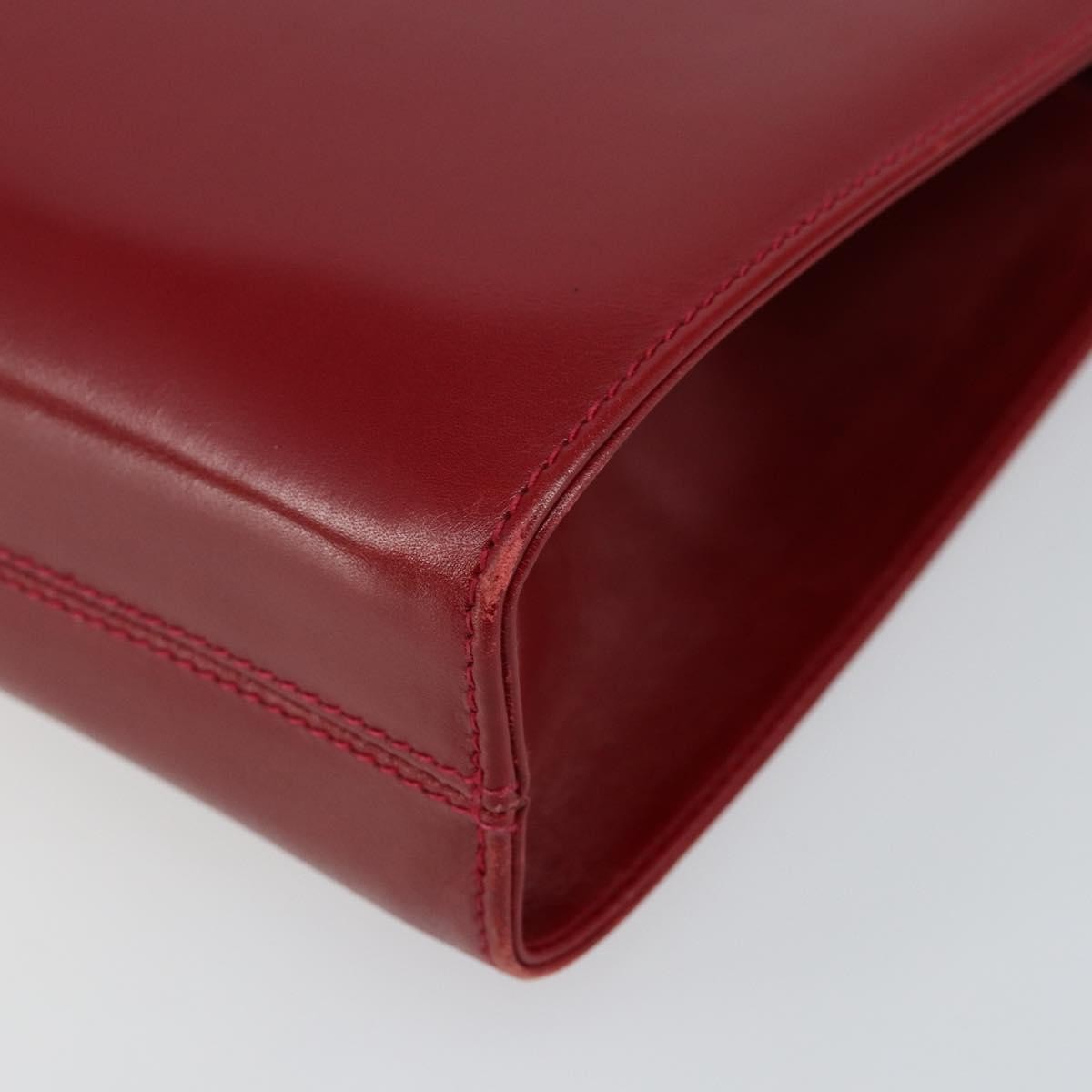 Salvatore Ferragamo Vintage Gancini Chain Shoulder Bag Leather, RED, LEATHER, Shoulder bag