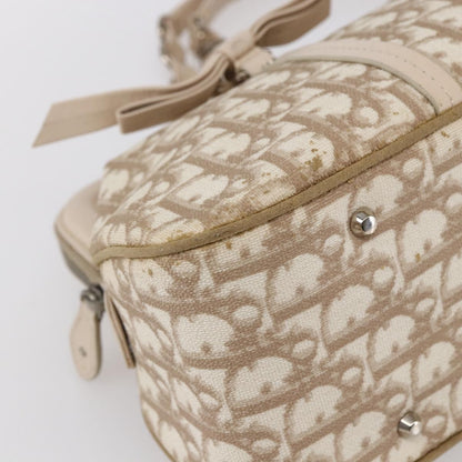 Christian Dior Vintage Trotter Romantique Zip Satchel Diorissimo Coated Canvas, BEIGE, CANVAS, Tote bag