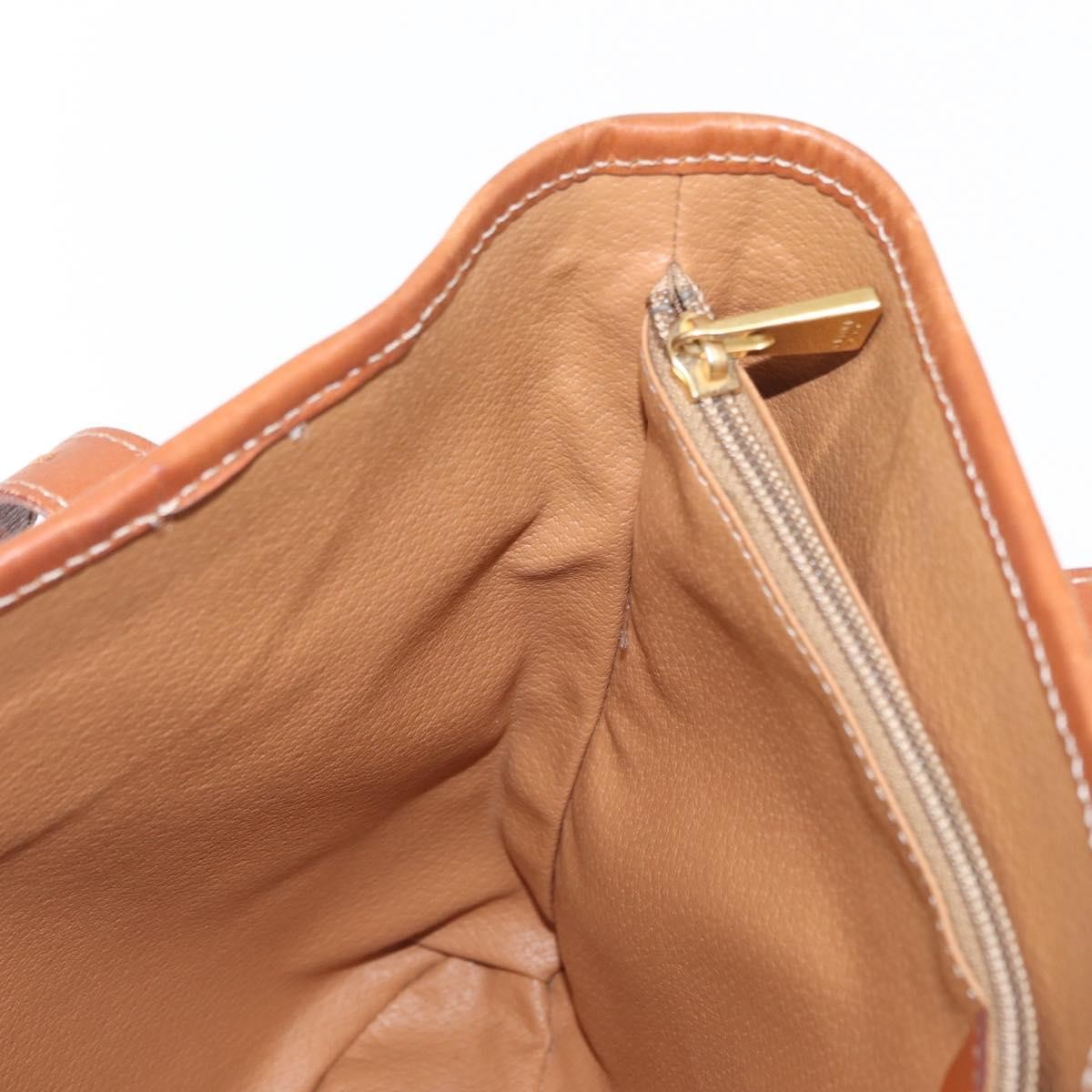 Celine Vintage Macadam Shoulder Bag Canvas and Leather, BROWN, PVC, Shoulder bag