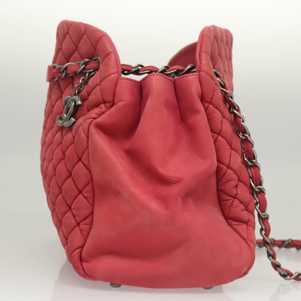Chanel Matelasse Chain Shoulder Bag Leather, Pink, Leather, Handbag