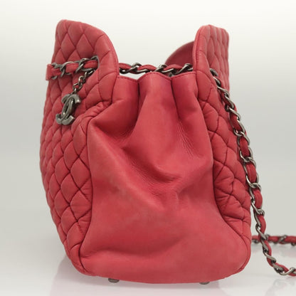 Chanel Matelasse Chain Shoulder Bag Leather, Pink, Leather, Handbag