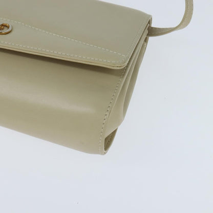 Celine Flap Shoulder Bag Leather, BEIGE, LEATHER, Shoulder bag