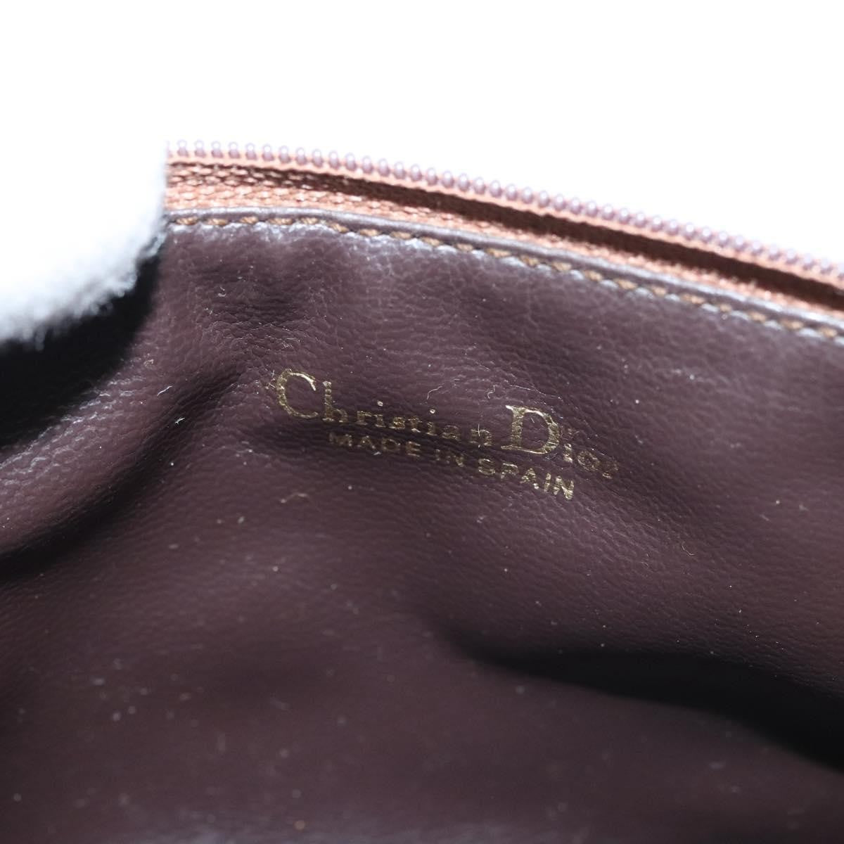 Christian Dior Vintage Honeycomb Zip Pouch Coated Canvas, BEIGE, PVC, Clutche & pouche