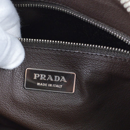 Prada Bowler Bag Saffiano Leather, BEIGE, LEATHER, Handbag