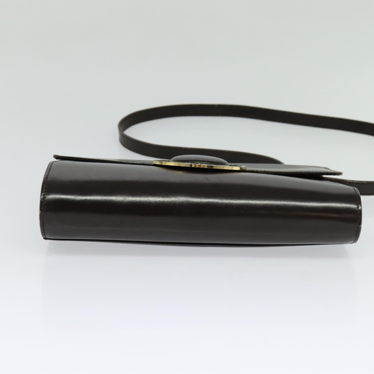 Celine Vintage Circle Logo Crossbody Bag Leather, BLACK, LEATHER, Shoulder bag