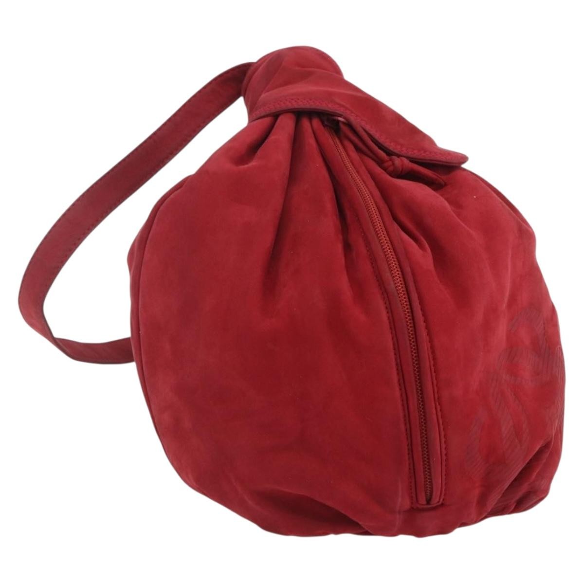 Loewe Anagram Shoulder Bag Suede, RED, SUEDE, Shoulder bag