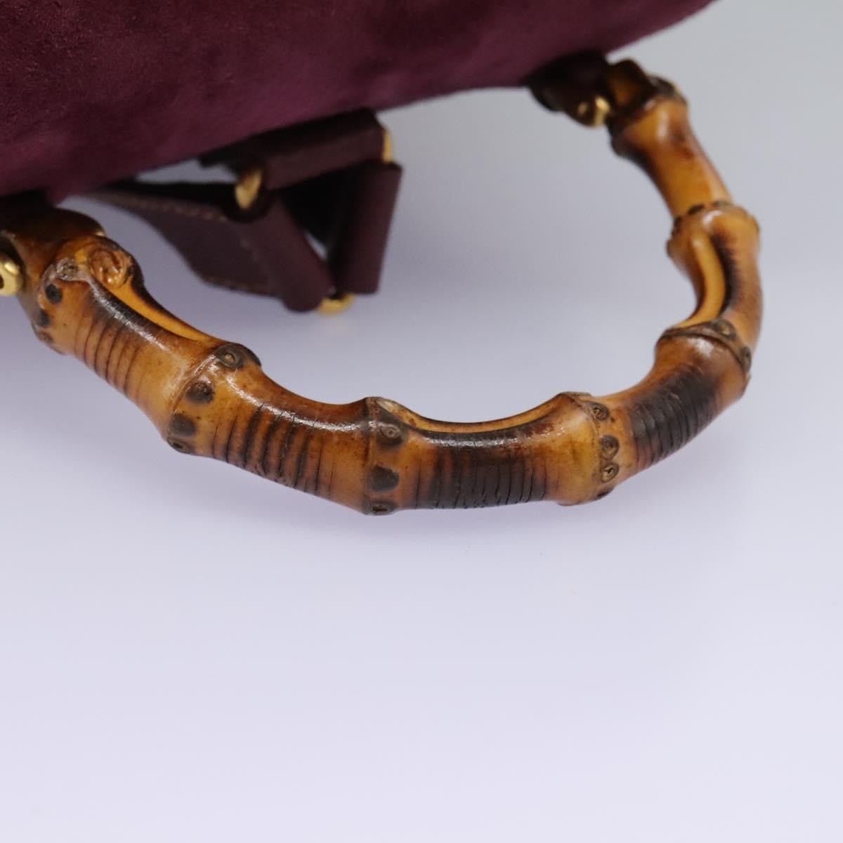 Gucci Vintage Bamboo Backpack Suede, PURPLE, SUEDE, Backpack