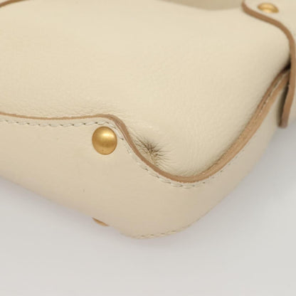 Salvatore Ferragamo Gancini handbag Leather, WHITE, LEATHER, Handbag