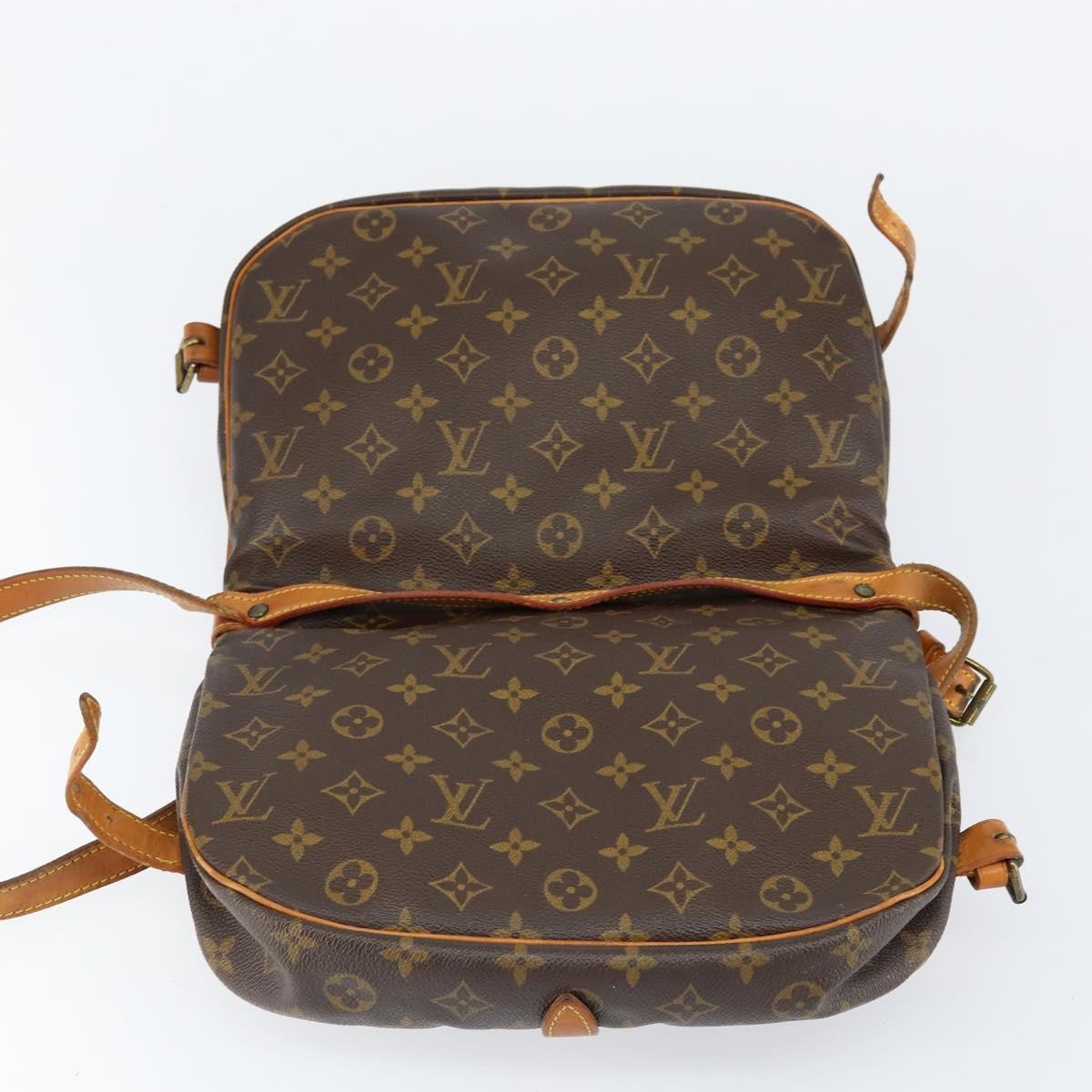 Louis Vuitton Saumur Handbag Monogram Canvas, BROWN, CANVAS, Shoulder bag