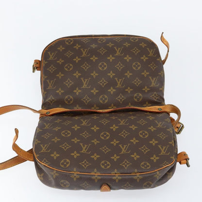 Louis Vuitton Saumur Handbag Monogram Canvas, BROWN, CANVAS, Shoulder bag
