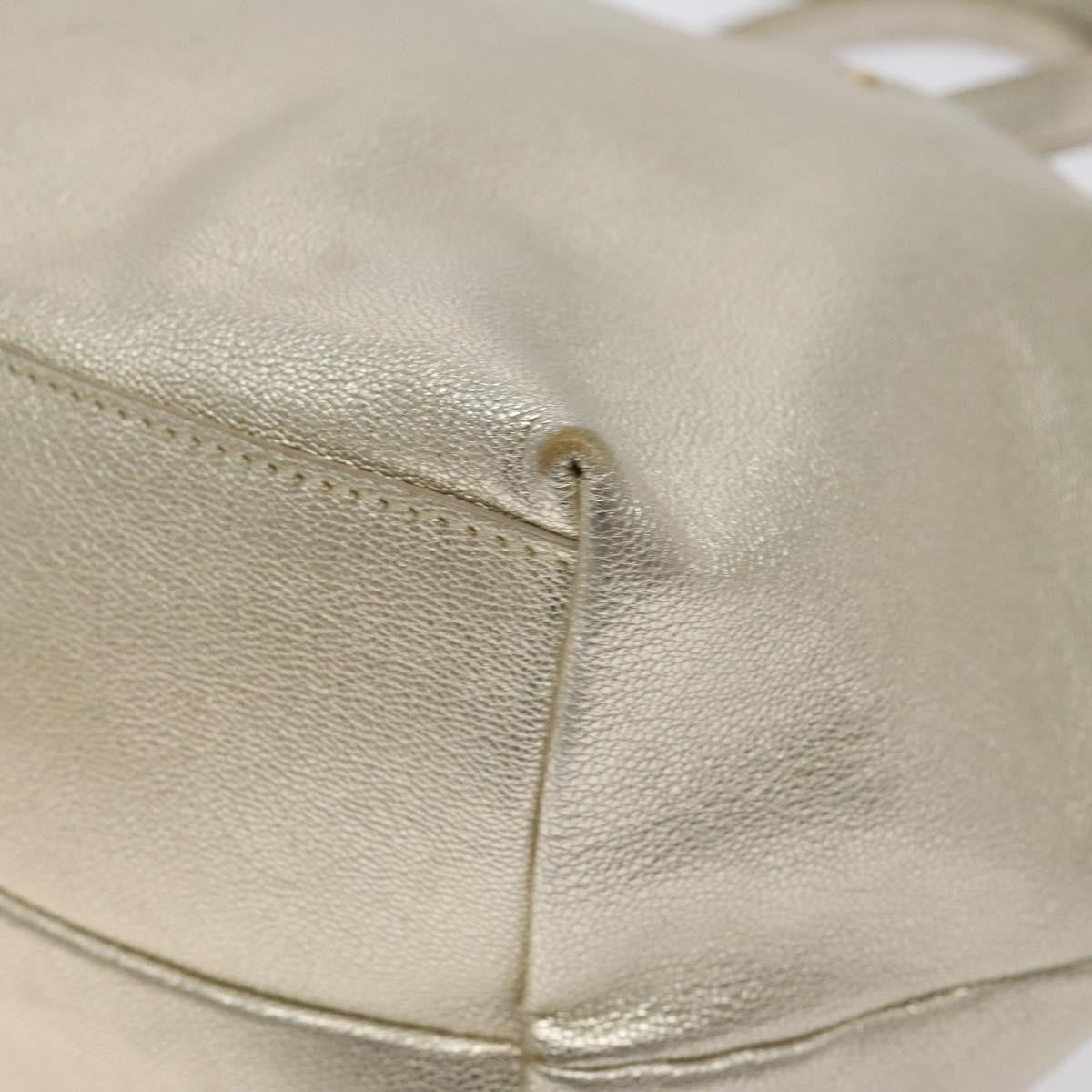 Salvatore Ferragamo Vintage Zip Tote Leather, GOLD, LEATHER, Tote bag