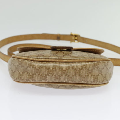 Celine Vintage Macadam Shoulder Bag Macadam Canva  Vinyl, BEIGE, PVC, Shoulder bag