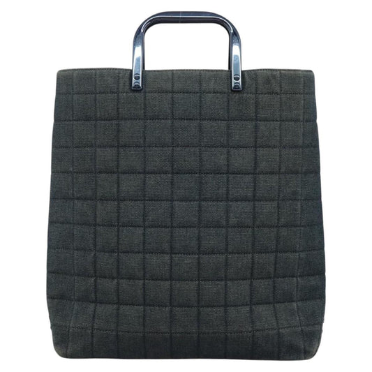 Chanel Chocolate Bar Tote Quilted Canvas, BLUE, CANVAS, Tote bag