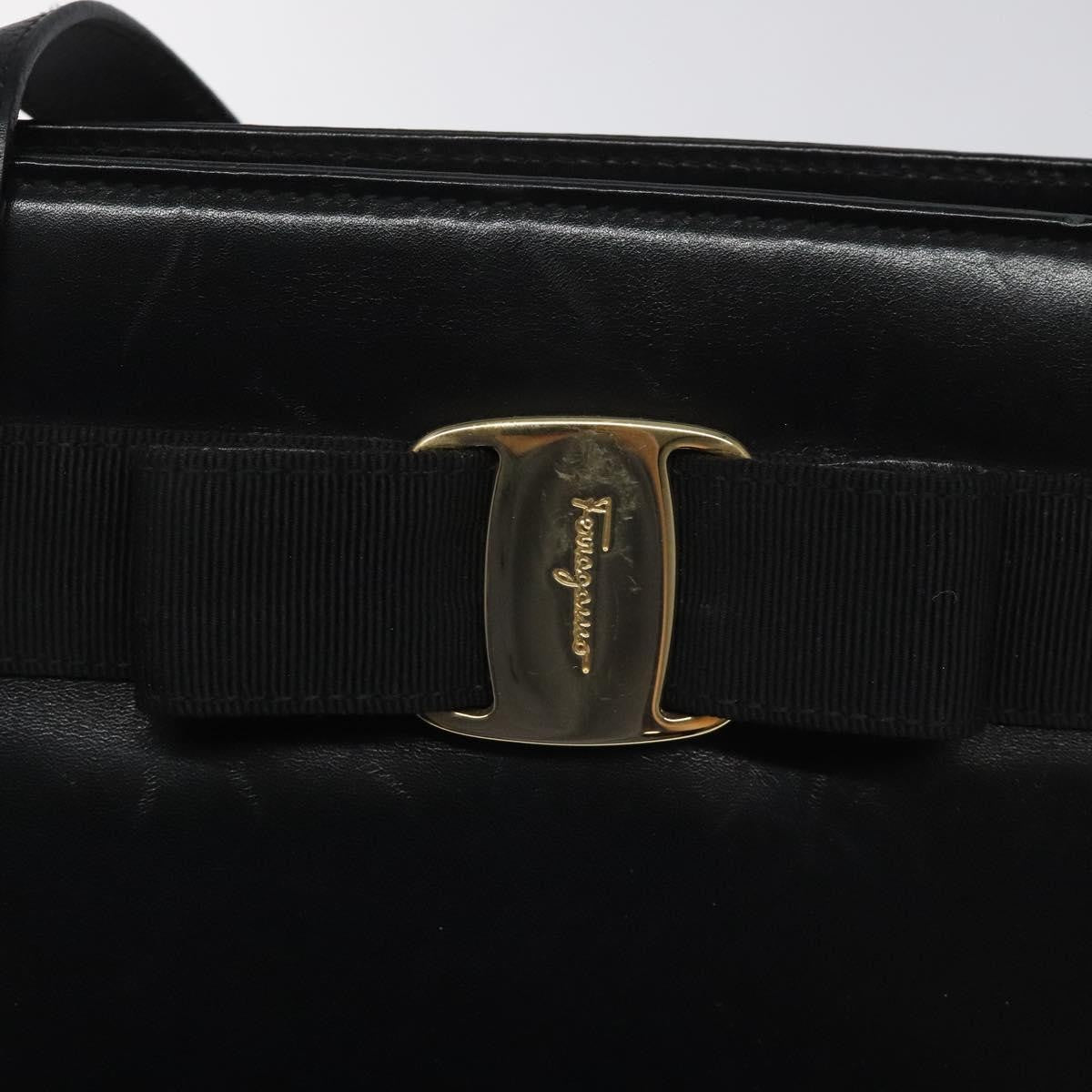 Salvatore Ferragamo Vara shoulder Bag Leather, BLACK, LEATHER, Shoulder bag