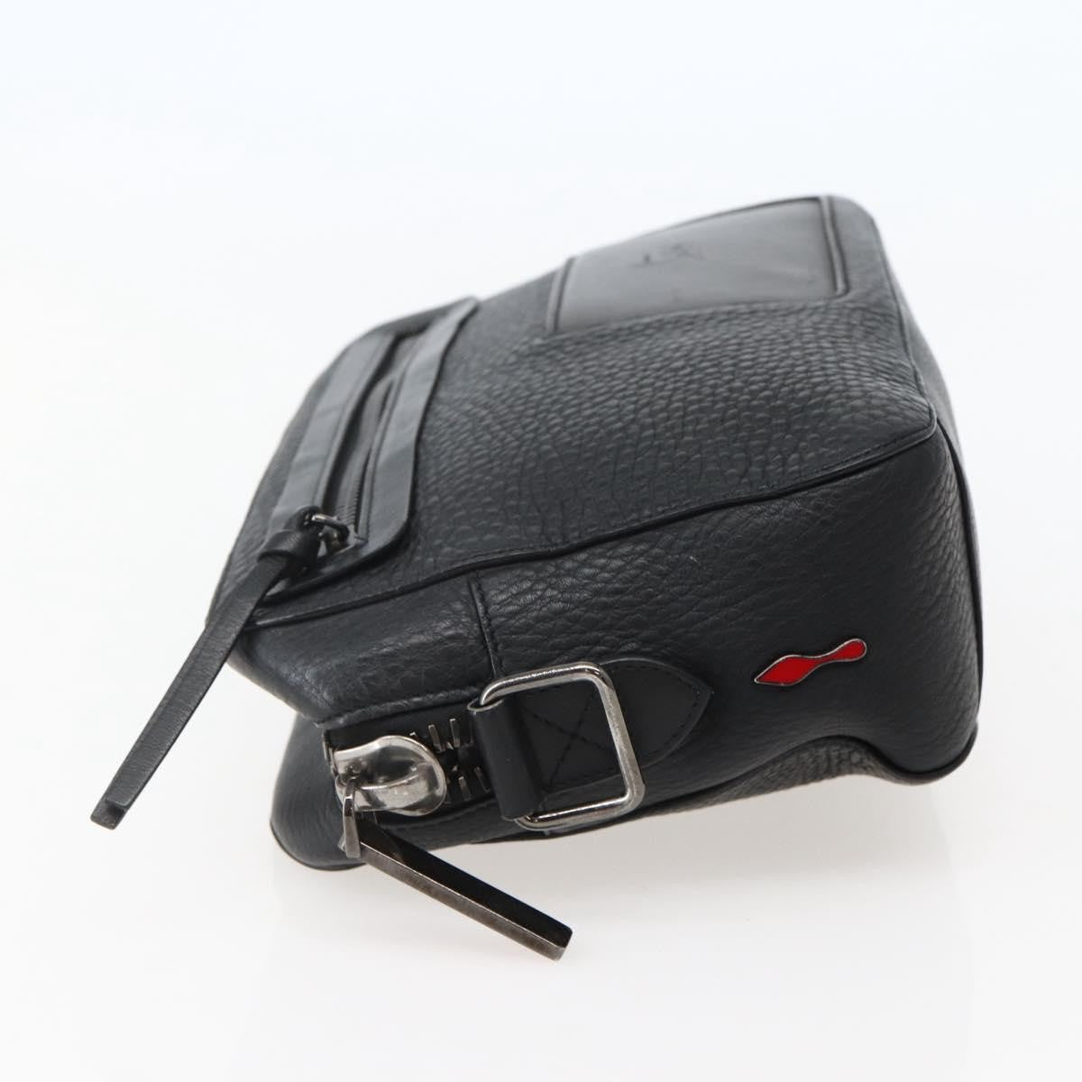 Christian Louboutin Loubiclutch Leather, BLACK, LEATHER, Clutche & pouche