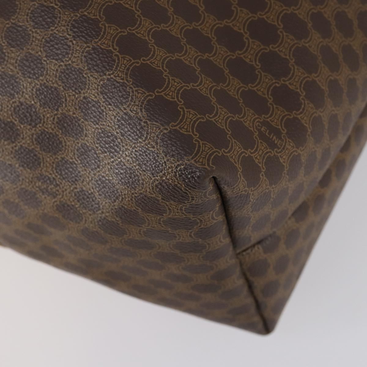 Celine Vintage Macadam Tote bag Canvas, BROWN, PVC, Tote bag