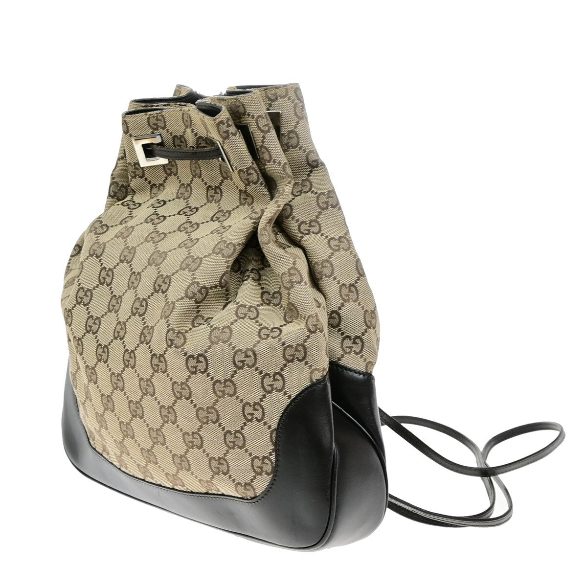 Gucci Drawstring Backpack GG Canvas, BROWN, CANVAS, Backpack