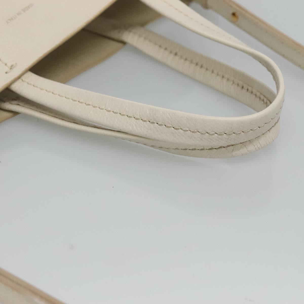 Celine Vertical Cabas Tote Leather, WHITE, LEATHER, Tote bag