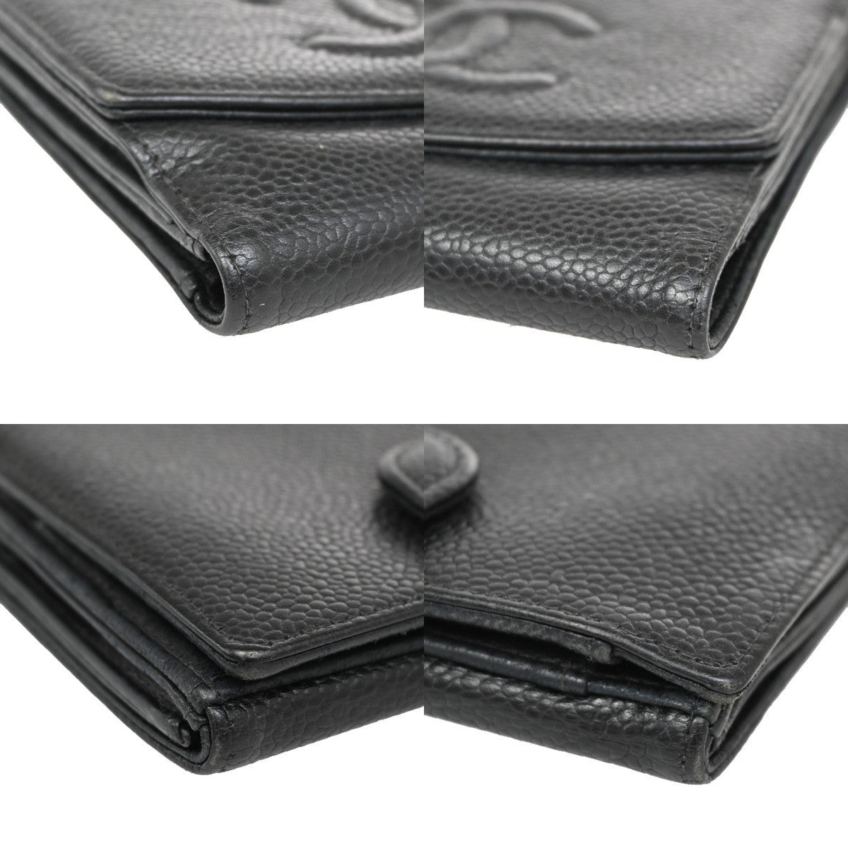 Chanel Vintage Timeless Bifold Wallet Caviar, BLACK, CALFSKIN, Wallets