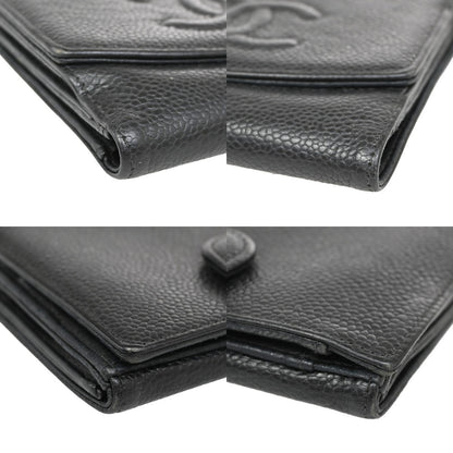 Chanel Vintage Timeless Bifold Wallet Caviar, BLACK, CALFSKIN, Wallets