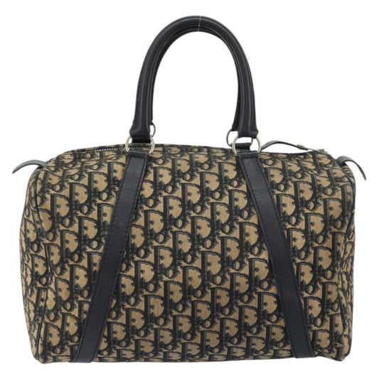 Christian Dior Vintage Trotter Boston Bag Canvas, NAVY, CANVAS, Travel bag