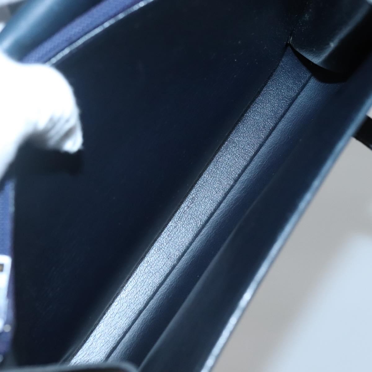 Christian Dior Vintage Handbag Leather, NAVY, LEATHER, Handbag