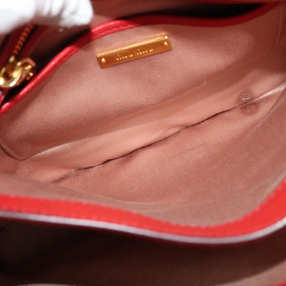 Miu Miu Madras Convertible Lock Tote Leather, RED, LEATHER, Handbag