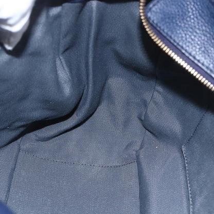 Salvatore Ferragamo Izzie Gancini Embossed Tote Soft Calf, BLUE, LEATHER, Tote bag