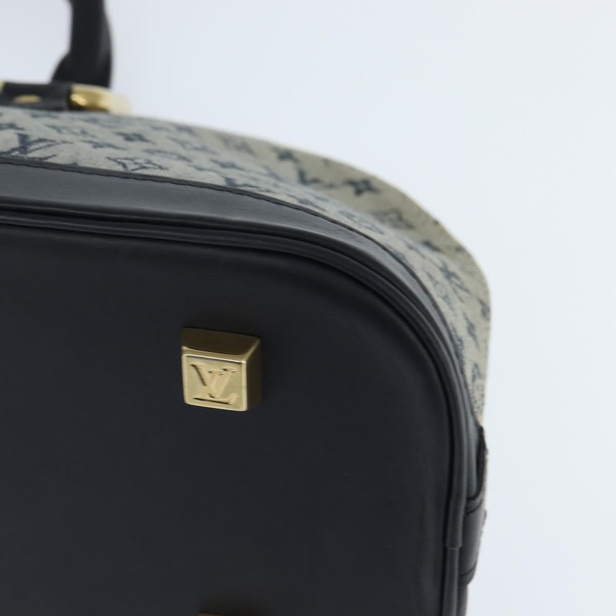 Louis Vuitton Alma Handbag Mini Lin, BLUE, CANVAS, Handbag