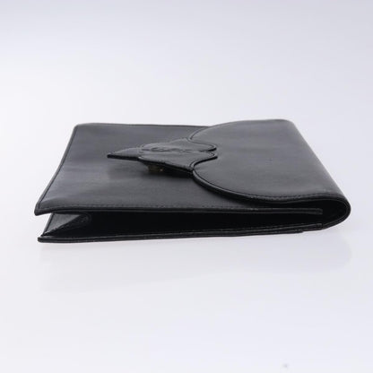 Saint Laurent Vintage Envelope Flap Clutch Leather, BLACK, LEATHER, Clutche & pouche